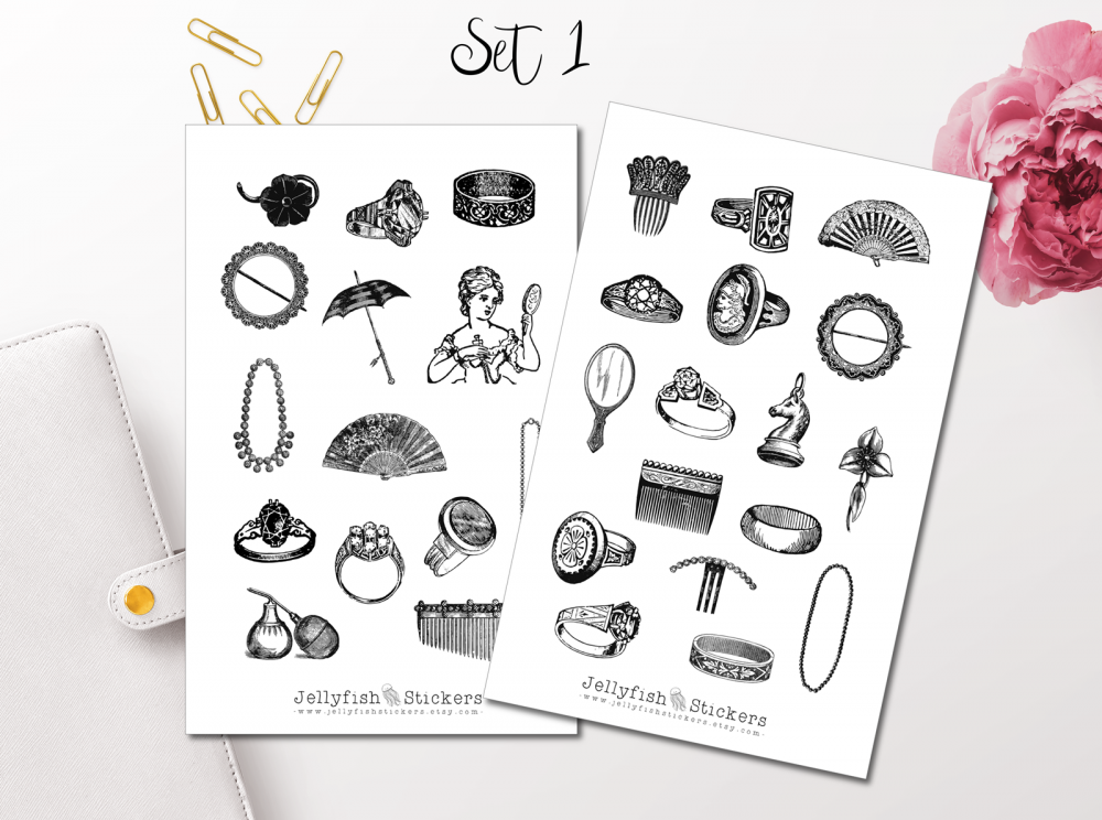 Vintage Accessories Sticker Set